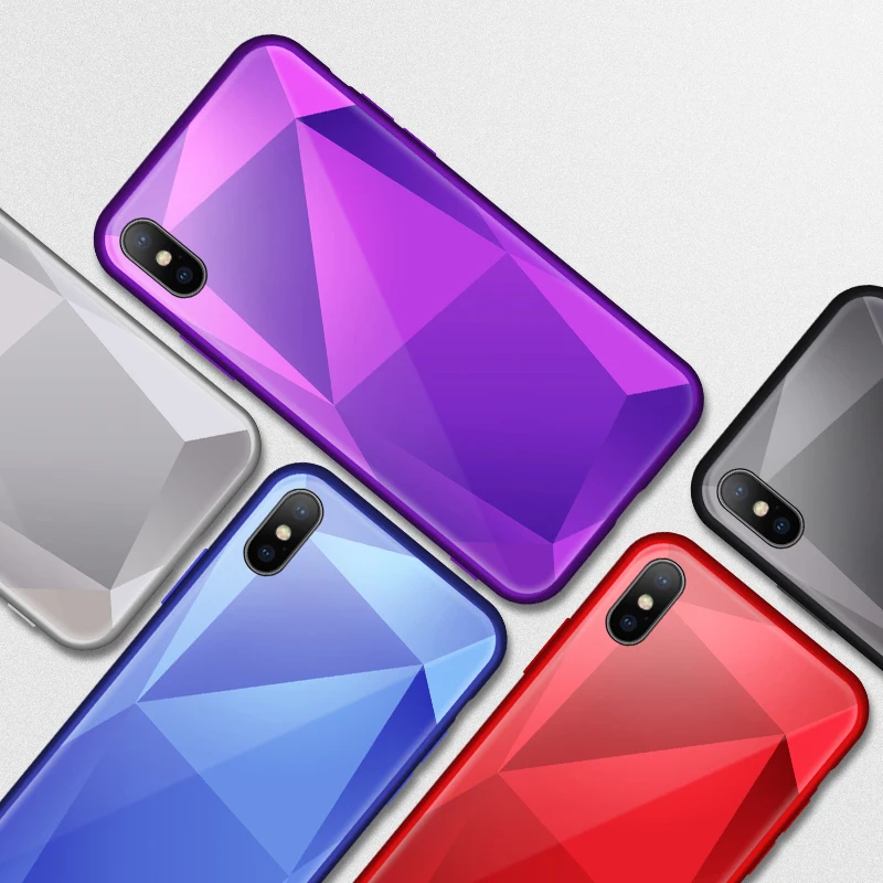 

2019 New glass case for iphone 6 7/8 7p/8p X/Xs XR Clear Cover Support Wireless Charging for Apple 5.8 beautiful case