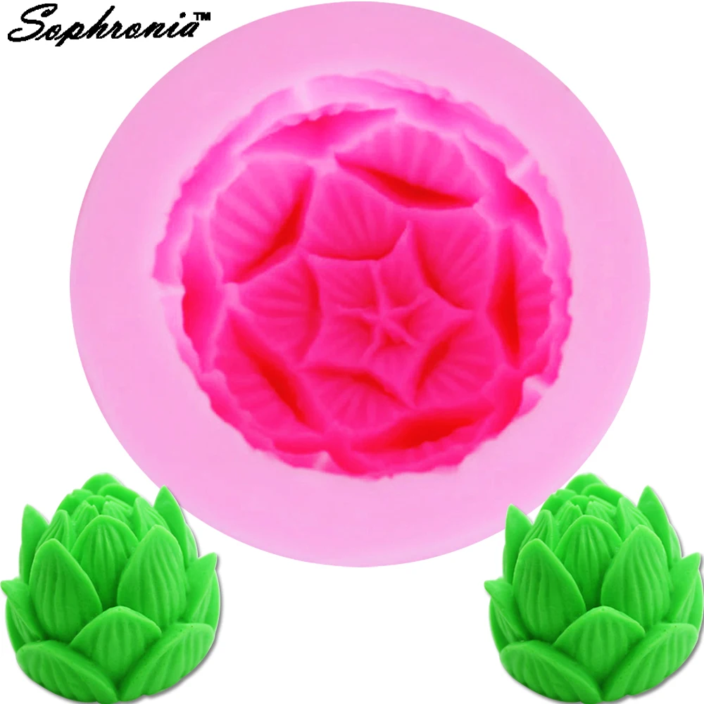 

Sophronia S104 Lotus Flower Shaped Silicone Soap Mold DIY Silicone Candle Mould Candy Cake Stencil Cake Tools 7.8*5.2CM