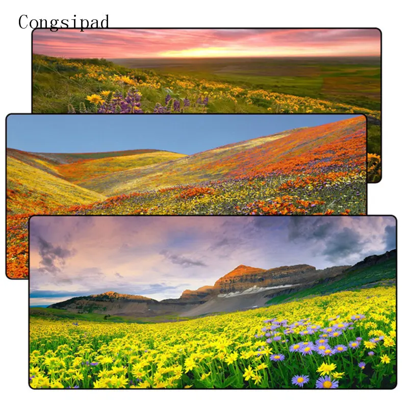  Congsipad Valley Of flowers Gaming Mouse Pad Locking Edge Large Mouse Mat PC Computer Laptop Mouse 