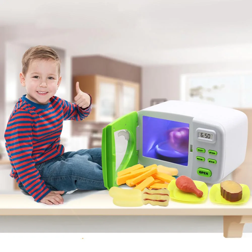 Детская кухонная утварь игрушечная микроволновая печь Детские игрушечный миксер играть бытовая техника печь машина моделирование