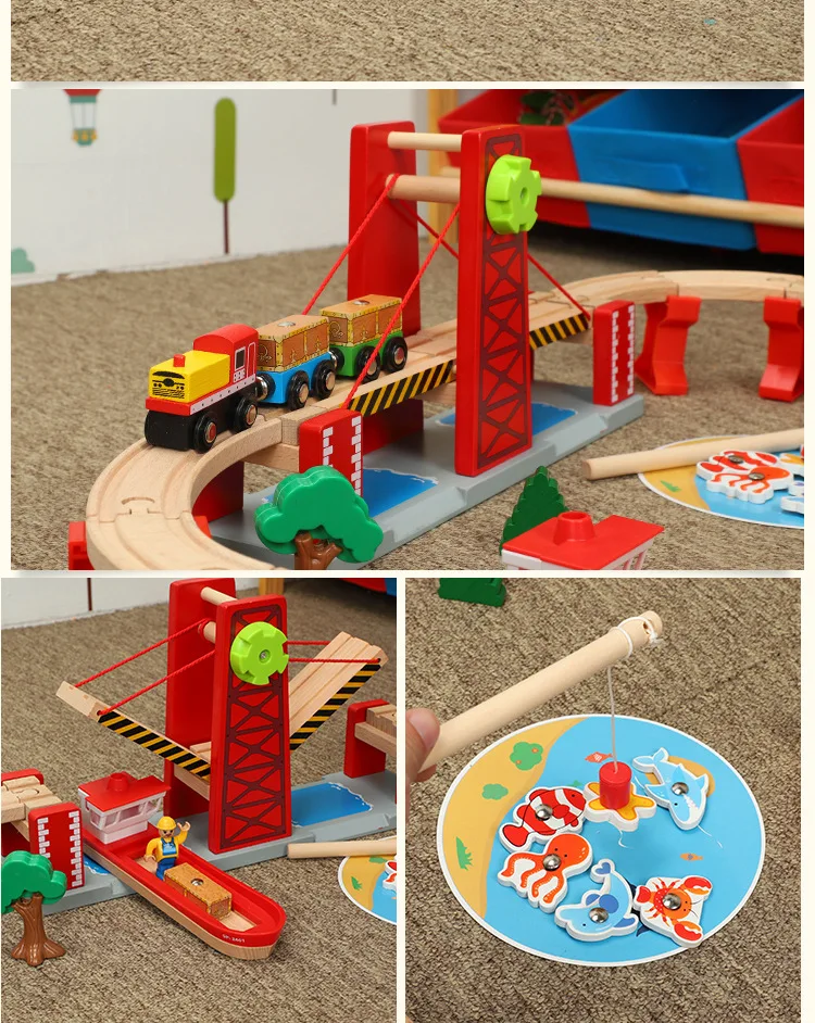 Поезд трек игрушки Морской транспорт трек игра дети поезд игрушки совместимы с Brio поезд треки Детская игрушка автомобиль комбинация