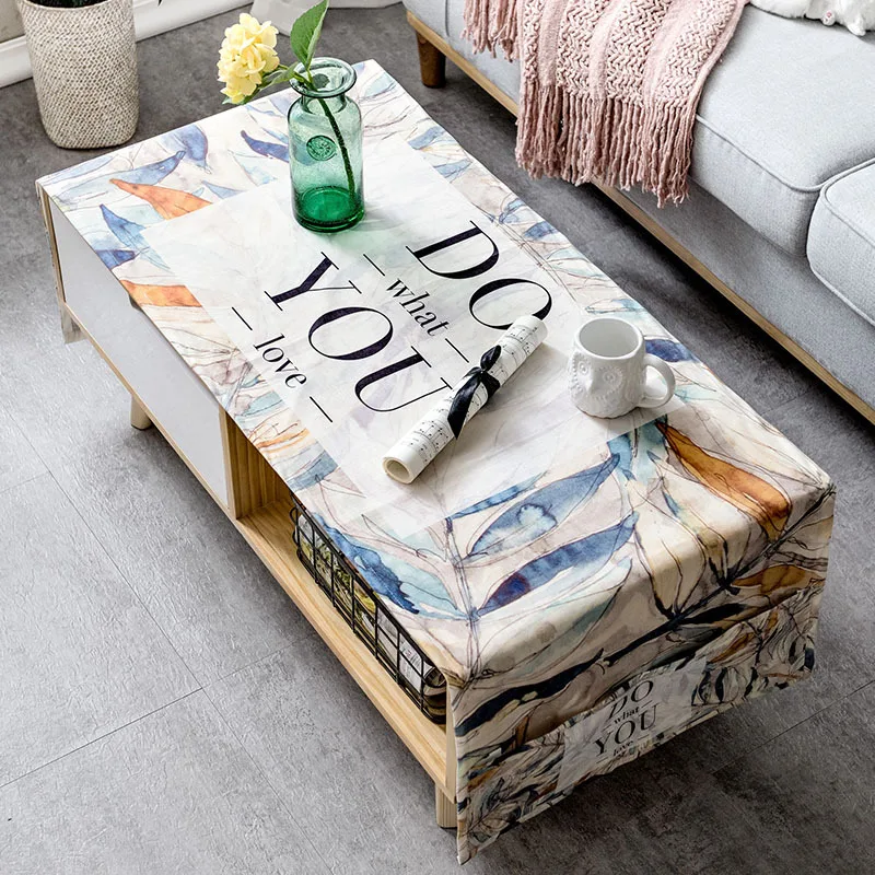 IHAD Nordic Modern Tablecloth Cotton Rectangle Marbling Tablecloth Banquet Table Cover Coffee Table TV Home Kitchen Decoration