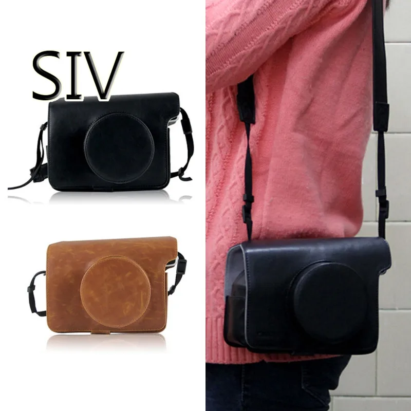 

SIV Camera Bag Instax Wide 300 Shoulder Strap Retro Style Leather Camera Bags For Fujifilm