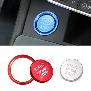 

For VW Jetta MK7 Passat B8 Magotan CC Touran 1pc Aluminum Alloy Car Engine Start Stop Button Ring Cover Trim Red / Blue