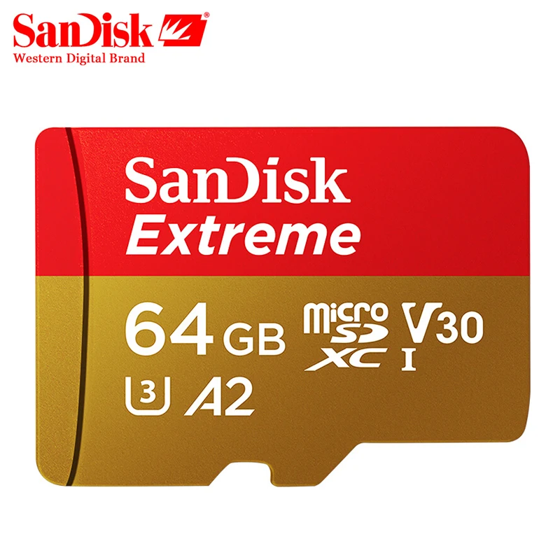 Купить SanDisk MicroSD карты A2Read Скорость 160 м с карты памяти Extreme Micro SD UHS I TF карты U3 V30 64 Гб Поддержка 4 K SDSQXA2 064G ZN6MA