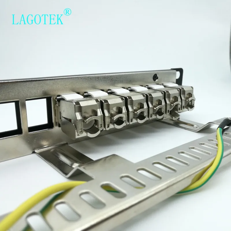 Cat7 Cat6A модульная коммутационная панель 24 порта 1U экран для модулей Keystone 19