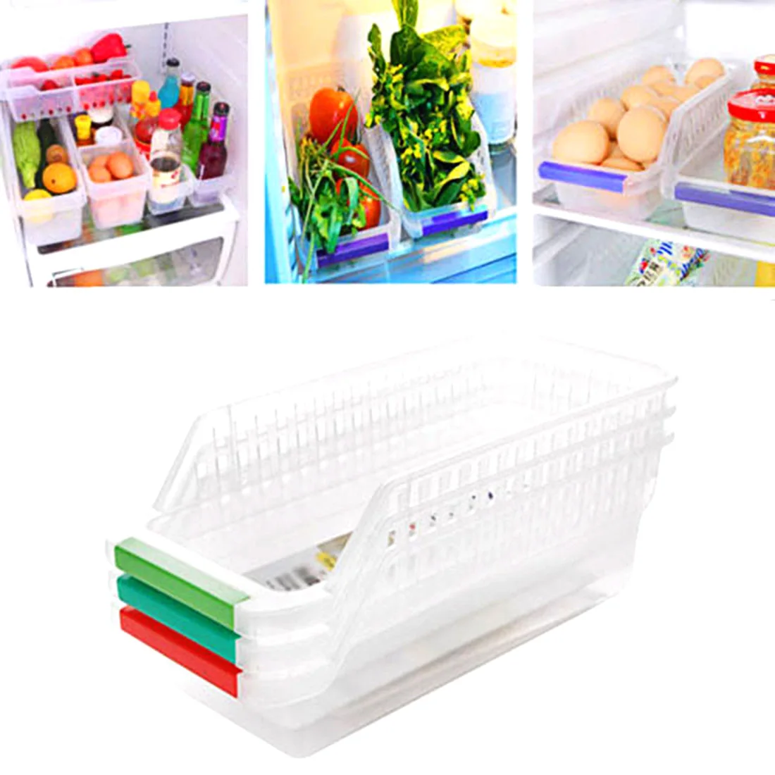 

Big Sale 1Pcs Household Refrigerator Plastic Storage Box fresh spacer layer Container For The Kitchen Tool