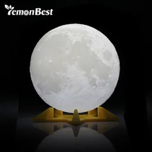 LemonBest 3D Full Moon Light Ночная печать простая личность Лунная настольная лампа Новинка перезаряжаемая Рождественское украшение Dia8/10