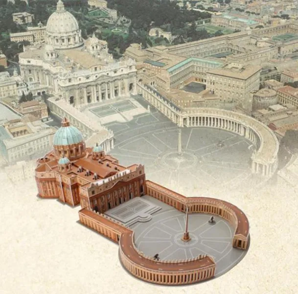 Бумажная 3D головоломка модель Ватикан Св. Петра's Basilica Deluxe XL Большой|Пазлы| |