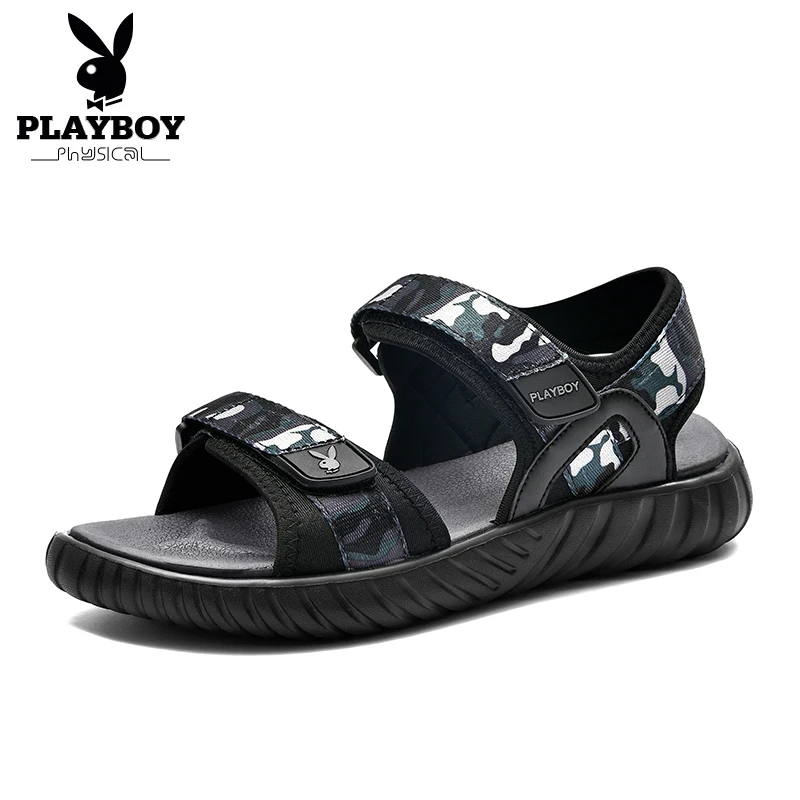 PLAYBOY/Новинка; классические стильные мужские сандалии; уличная прогулочная Летняя обувь; нескользящая пляжная Мужская обувь; мягкая