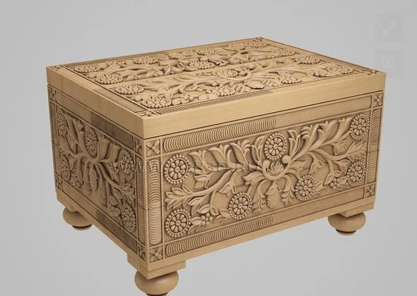 Коробка с цветами 3d модель STL рельеф для ЧПУ формат stl artcam vectric aspire|box with flowers|box boxbox |