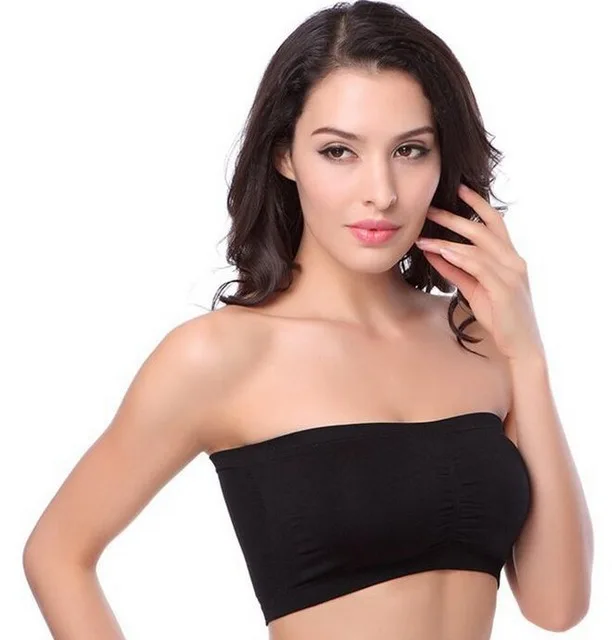 Hot sale Sexy girls's Strapless Crop Top Bra Bandeau ...