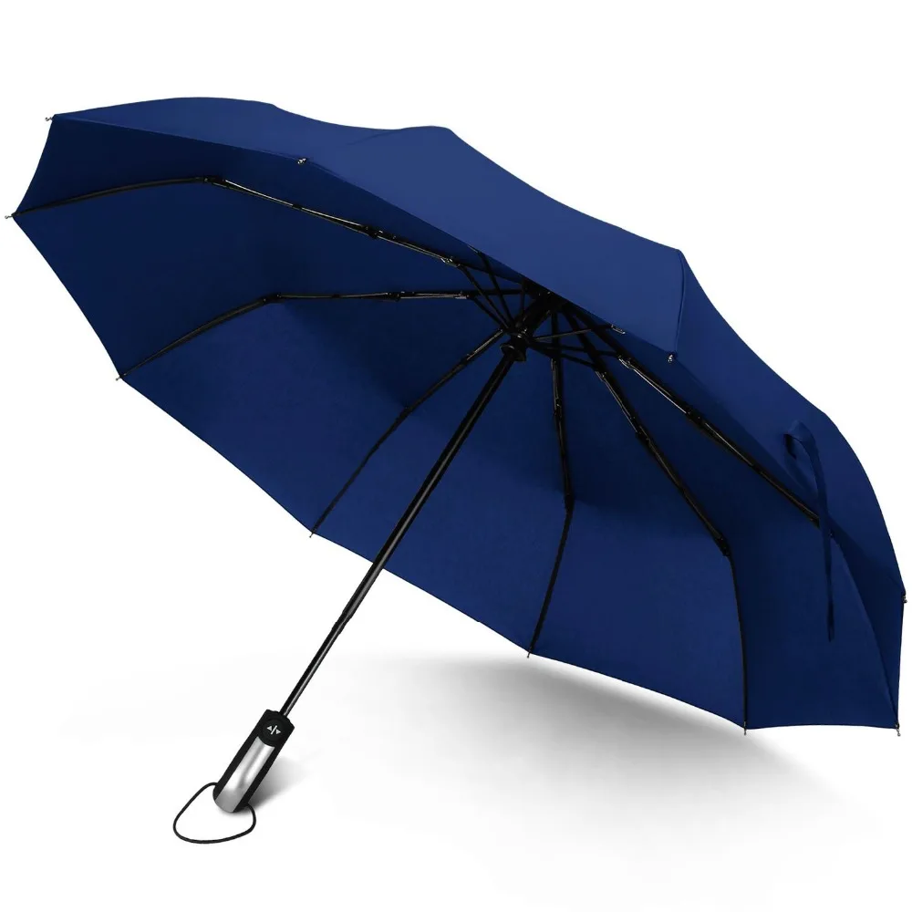 Полностью Автоматический складной автоматический зонт от дождя для женщин и мужчин, роскошный большой Ветрозащитный дорожный Зонтик для мужчин с черным покрытием
