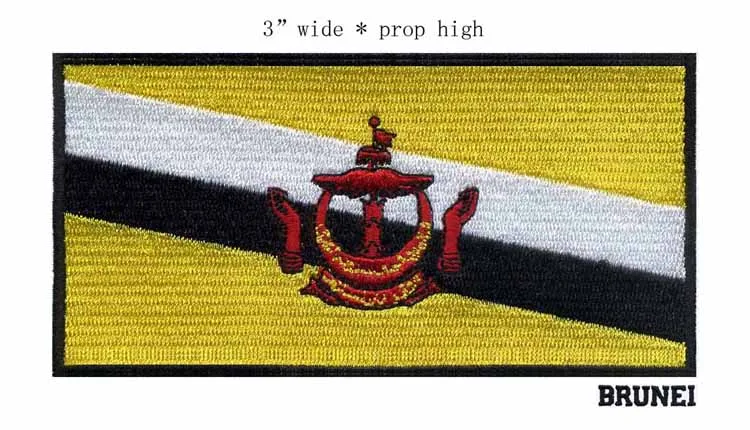 Brunei 3 Lebar Bordir Bendera Patch Patch Untuk Negara Brunei Darussalam Persegi Panjang Lambang Nasional Dalam Flag Patch Patches Patchesembroidery Flag Aliexpress