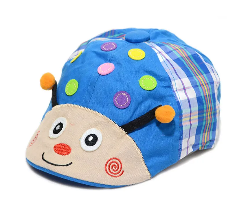 

Child Hat Cotton Berets Cap Boy Girl Cute Cartoon Ladybug Design Patchwork Hats Kids 2019 Spring Berets Casquette Cap 1-3T