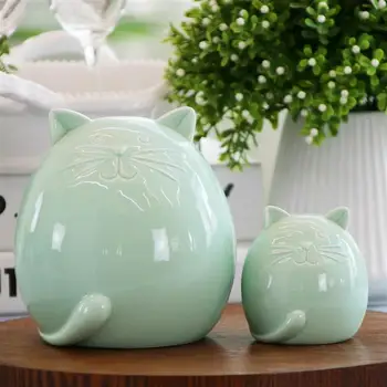 

ceramic cute Totoro statue home decor crafts room decoration bedroom objects lucky cat porcelain animal figurine Children's gift