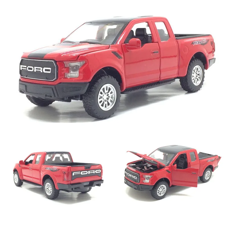 

Mini Pickup Truck Toy 1:32 Pick-up Model Toy Car For Ford F150 Raptor Sound Light Pull Back Car Kids Toys Free Shipping