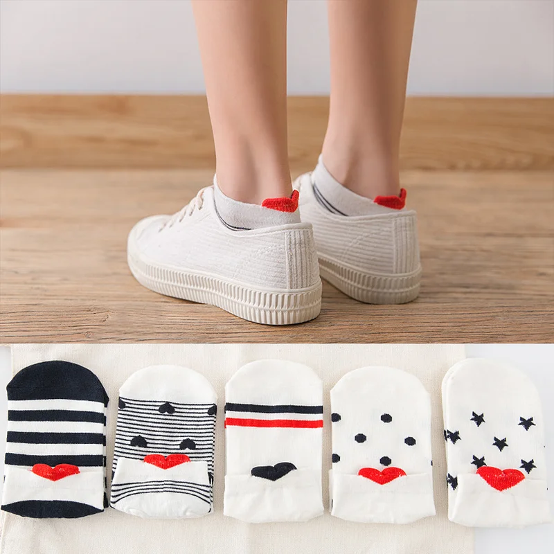 

5pcs/lot women New three dimensional boat socks followed by love socks harajuku Casual kawaii plus size fashions 2018 ukraine
