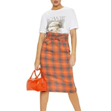 Клетчатая юбка Уличная юбка повязка Saias Na Altura Do Joelho Бутик Женская одежда лето Spudniczki Spodnice Damskie Femme