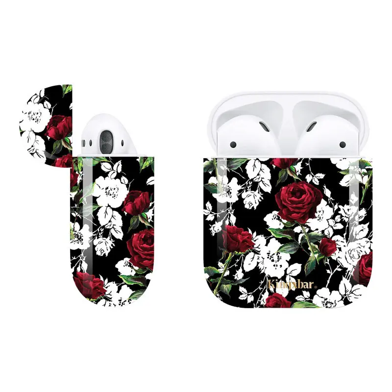 

Luxury Floral Case For Apple Airpods Wireless Charging Bluetooth earphone Holder Bag Protective Cover With Crystals KINGXBAR