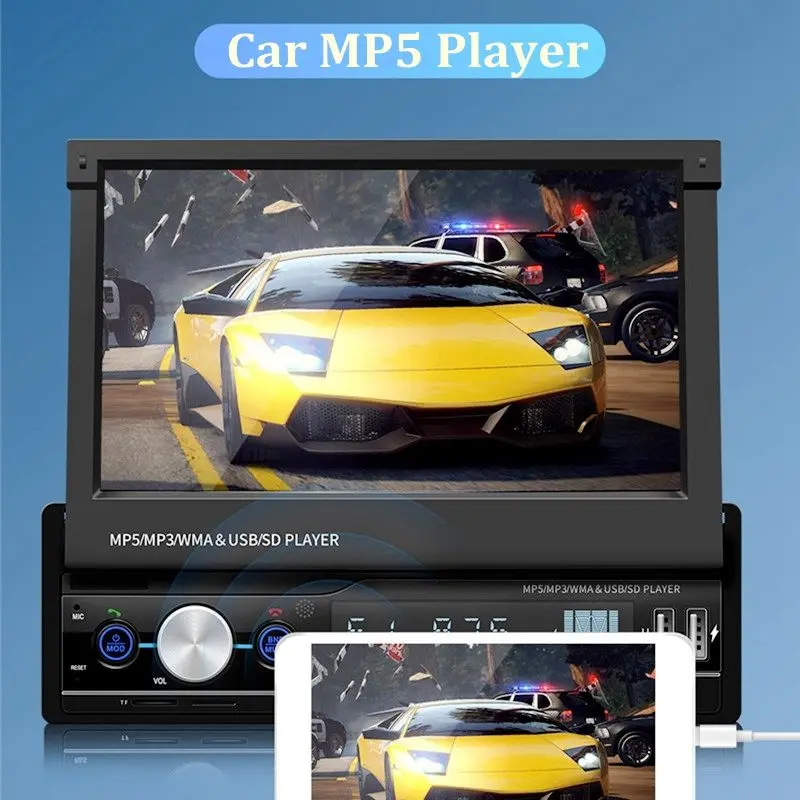 

Car Multimedia MP5 Player Audio Stereo Car Radio 7" HD Touch Screen Digital Display Foldable bluetooth Auto Radio USB FM