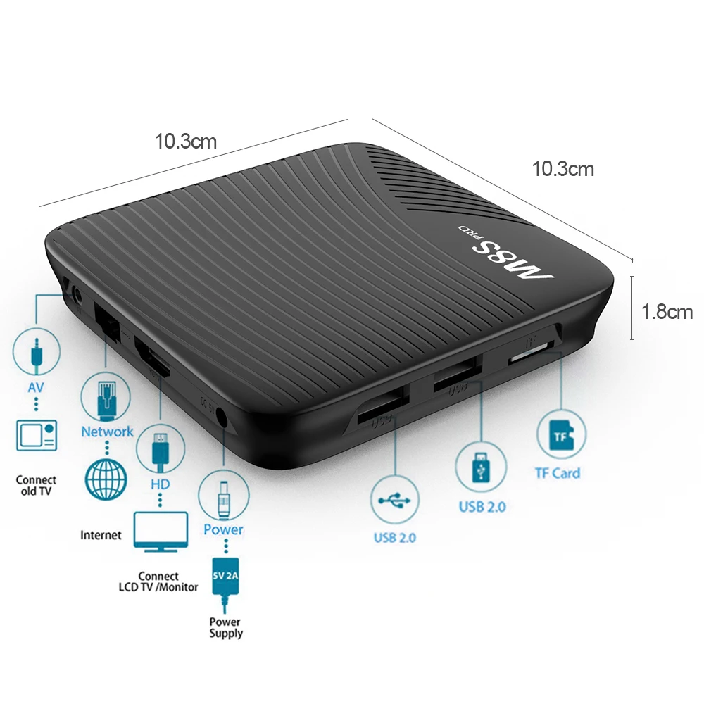 

M8S PRO Android 7.1 Smart TV Box BT 4.1 DDR4 Amlogic S912 2.0GHz Octa Core ARM Wifi 4K Full HD PK Xiaomi X92 X96 Set Top Box
