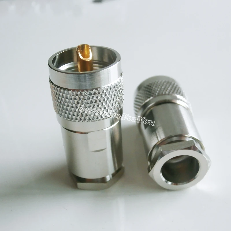 Macho Uhf Pl259 Plugue Braçadeira para Rg8 Rg165 Rg213 Lmr400 Cabo rf Conector 10x