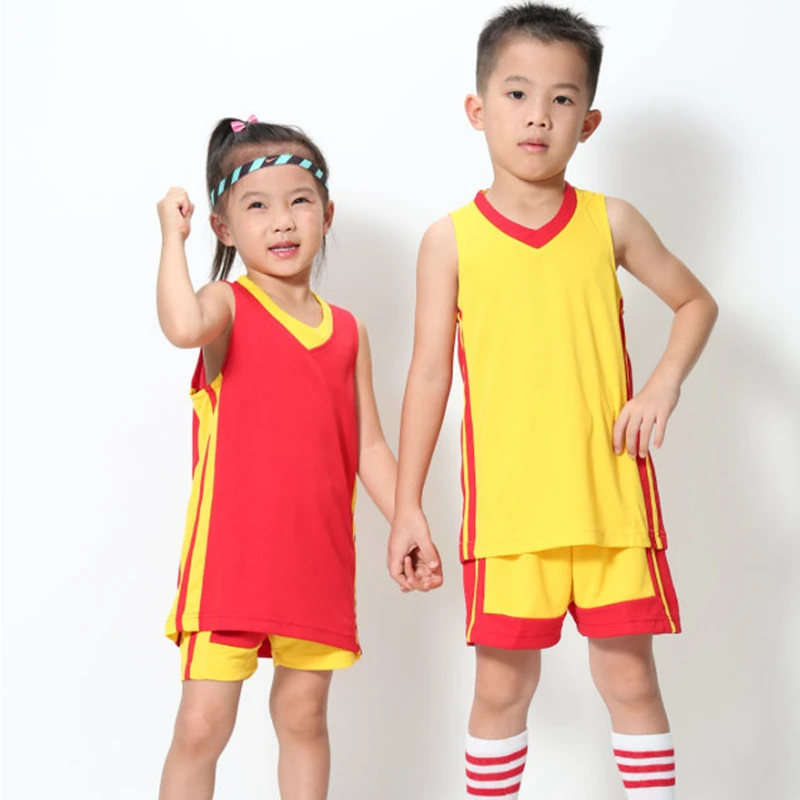 

Kids Basketball Jersey Suit Uniform Shirts & Shorts Boy Girl Sports Training Jerseys Soccer Kit Set Child Football Jersey