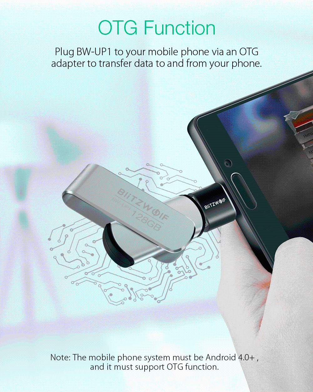 BlitzWolf? BW-UP1 алюминиевый сплав 360 ° складной чехол флеш-накопитель USB 3,0 16 ГБ 32 ГБ 64 ГБ 128 Гб внешний накопитель