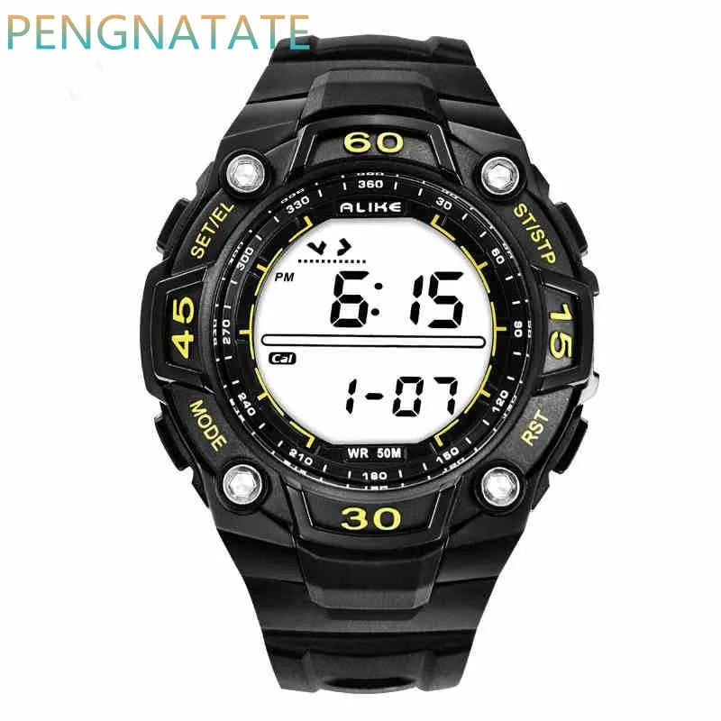 Alike LED Display Silicone Watches Men And Women Waterproof Vintage Bracelets relogio masculino student Digital Watch PENGNATATE