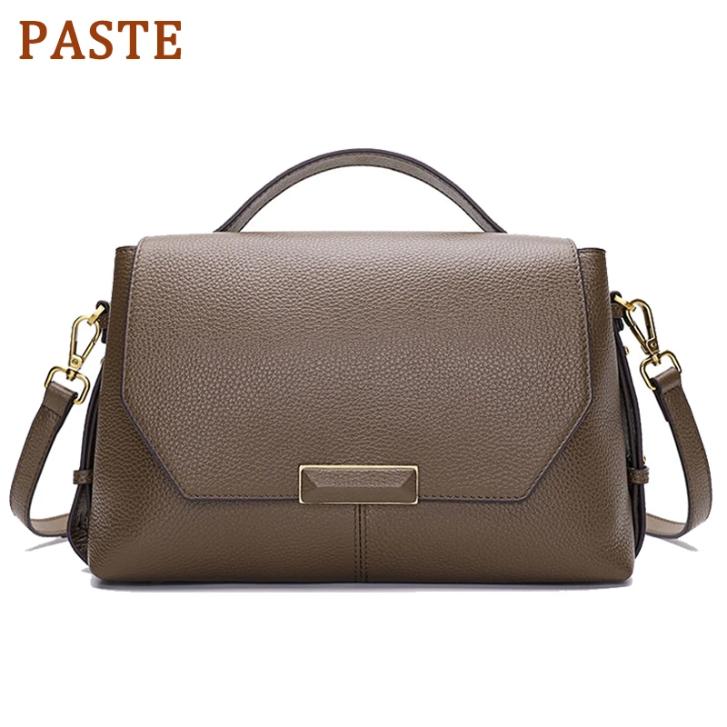 

PASTE Women Shoulder Messenger Bags Genuine Leather Handbag Female Fashion Crossbody Bag Ladies Solid Small Tote Bag Purse