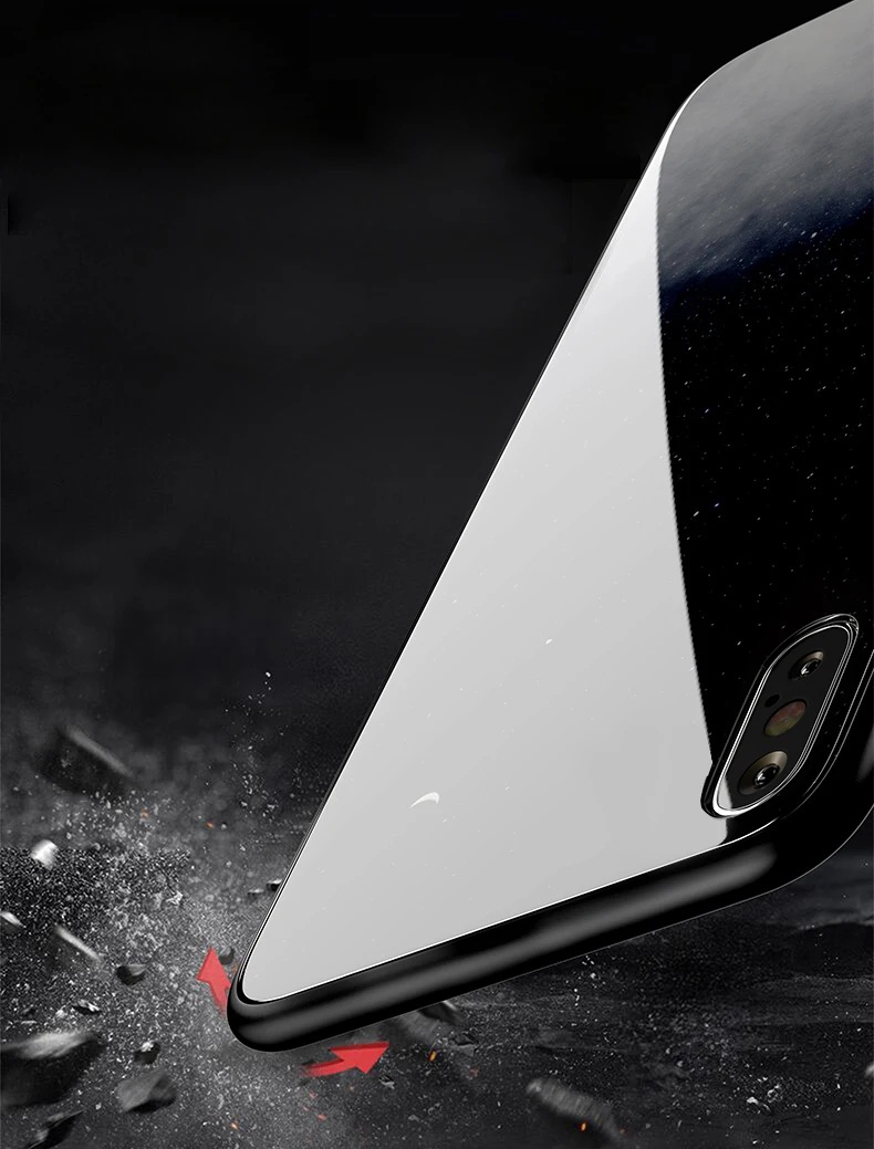 SoCouple Glass Phone Case For iphone X Xs 7 8 6 6s plus Star Space Case For iphone Xs max XR Luxury Mirror Case Back Cover Coque (7)