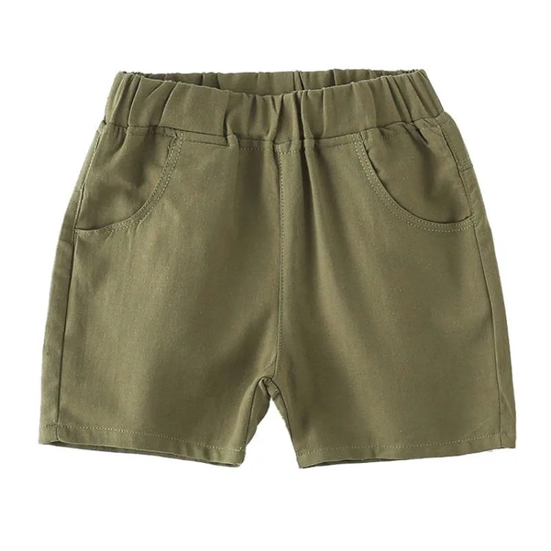 2018 high quality elastic waist boys shorts new solid color toddler boy