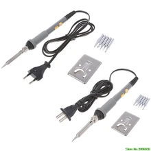 110 В/220 В 60 Вт Электрический Регулируемый температурный сварочный паяльник пистолет+ 5 наконечников набор
