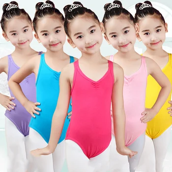 

Ballet Gymnastics Leotard Girls Lycra Cotton Sling Bodysuit Kids Costumes Shapewear Children Ballerina Practice Clothes DN2172