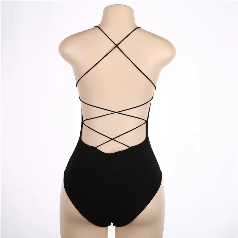 Хлопковое черное боди для тела dentelle femme Sexy backless на шнуровке женское Боди без рукавов cami tops