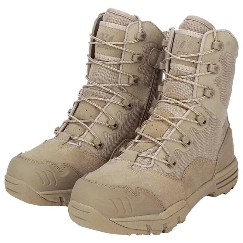 

Outdoor Waterproof Hiking Boots Men Professional Military Climbing Hunting Tactical Boot Leather Mesh Breathable Army High Shoes