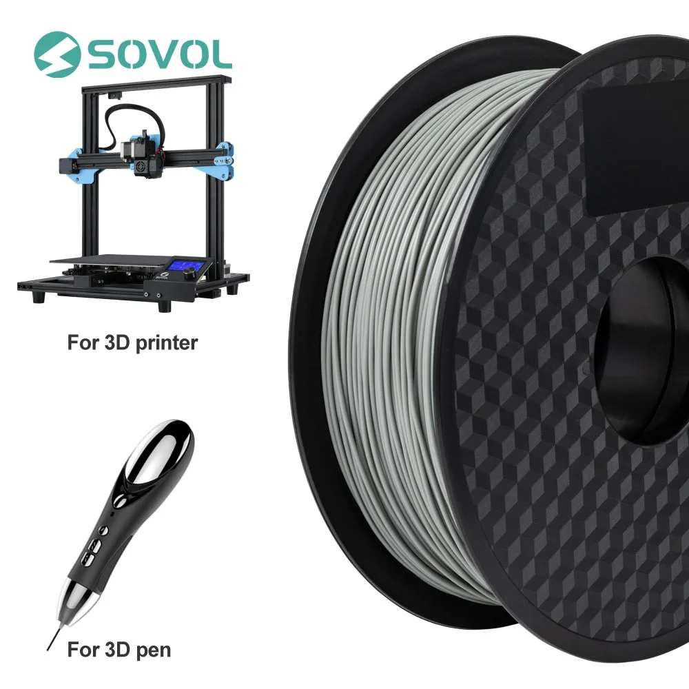 Sovol Филамент 1,75 мм PLA 1 кг/рулон высококачественный пластик цветной 3D материал для печати совместим со всеми 3D принтерами и 3D ручкой