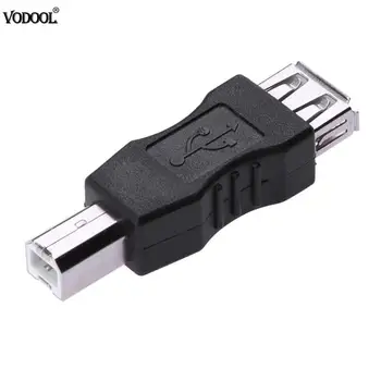 

USB 2.0 A Female to B Male Adapter Connector AF to BM Converter Mini Portable Black Adapter for PC Computer Phone Printer Black