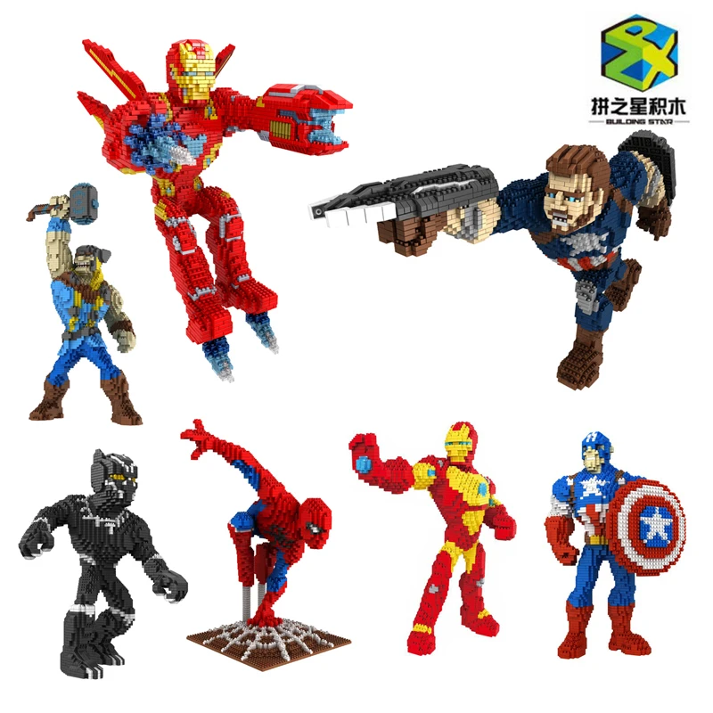 

2018 new Witstar DIY Mini Building Diamond Mini Blocks Toy Iron Man Spiderman Thunder Thor Captain America Black Panther