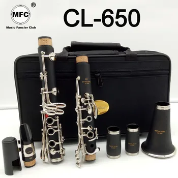 Music Fancier Club Professional Clarinets Bb MFCCL-650 Matte ABS Resin Bakelite Clarinet Mouthpiece 4C Included Case + Reeds