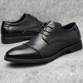

1pair Brand PU Leather Fashion Men Business Dress Loafers Pointy Black Shoes Breathable Formal Wedding Business Shoes
