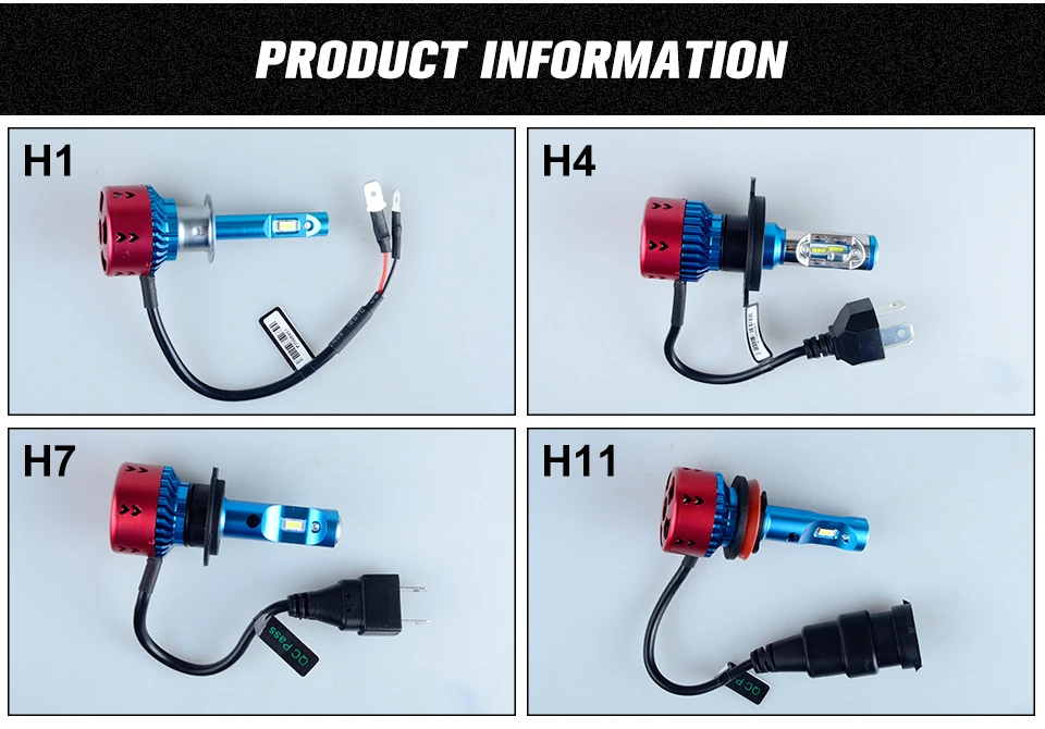 Foxcnsun Led H4 H7 Car Headlight Led Bulbs LPW Mini Type H15 H1 H3 H11 Led Bulb HB4 HB3 9006 9005 16000LM 6500K 12V Auto Lamp (13)