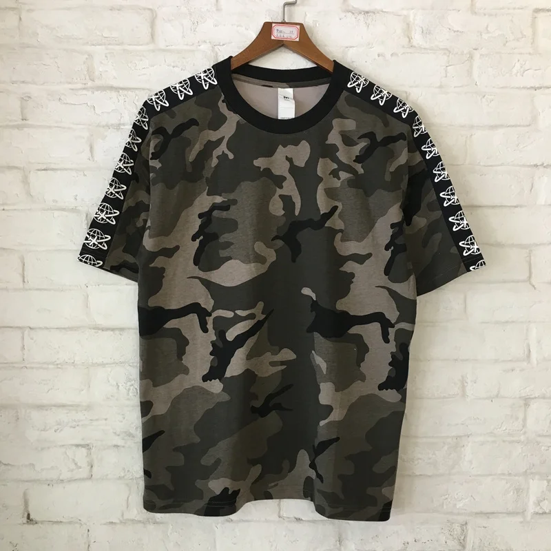 

2018 Xieruis Camouflage Gobal Shipping Printed Women Men T shirts Tees Hiphop Streetwear Camo Military Men Cotton T shirt
