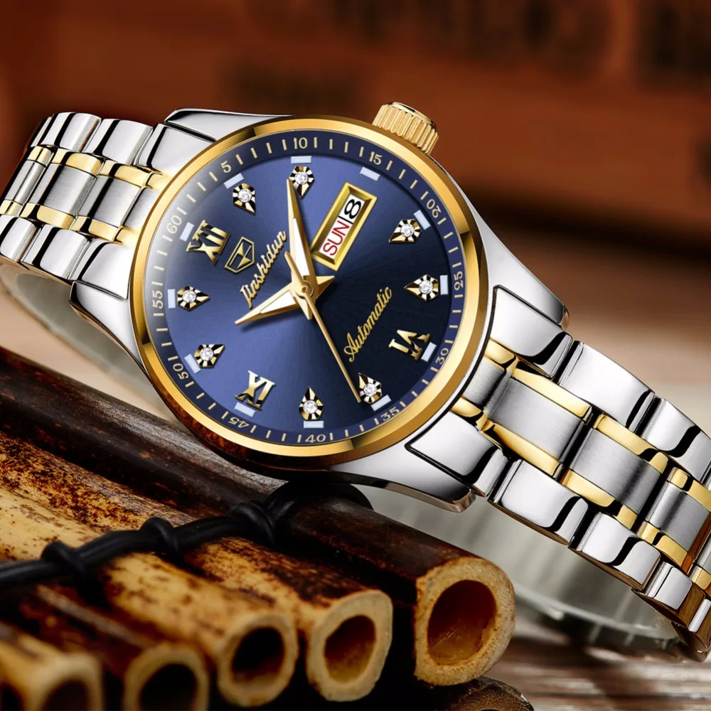 JSDUN Top Brand Women's Watch Automatic Mechanical Watch Ladies Luxury Silver Waterproof Female Clock montre femme kol saati NEW