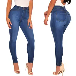 Модные белые рваные джинсы для женщин высокая талия тощий эластичные брюки-стрейч карандаш мотобрюки Jeansy Damskie Дамы 20