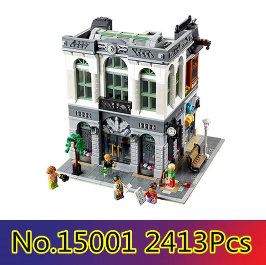

CX 15001 2418Pcs Model building kits Compatible with Lego 10251 City Street Clone Brick Bank 3D Bricks figure toys for children