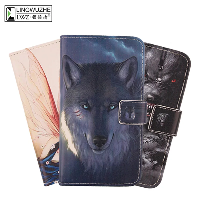 

LINGWUZHE Cartoon PU Leather Case Flip Wallet Cover Case for Prestigio MultiPhone Grace Q5 5506 Duo 5''