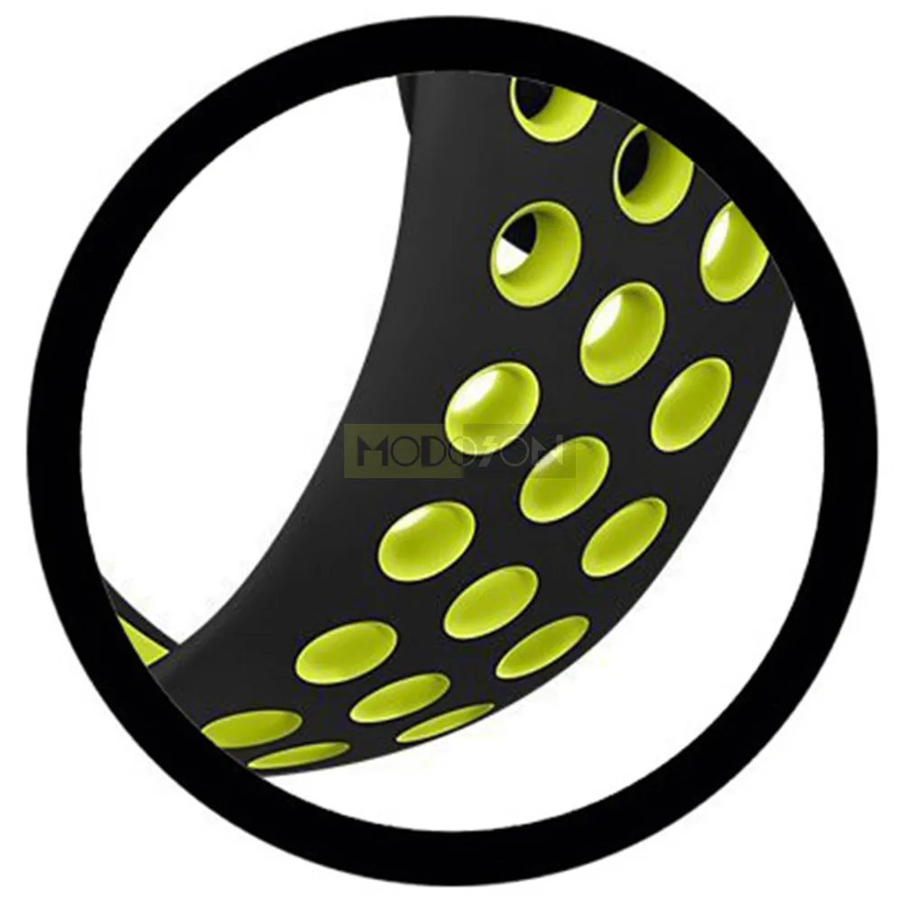 MODOSON, ремешок для умных часов Миланского цвета, силиконовый ремешок из нержавеющей стали, резиновый браслет для наручных часов Nike iwo Apple Watch - Цвет: black yellow strap