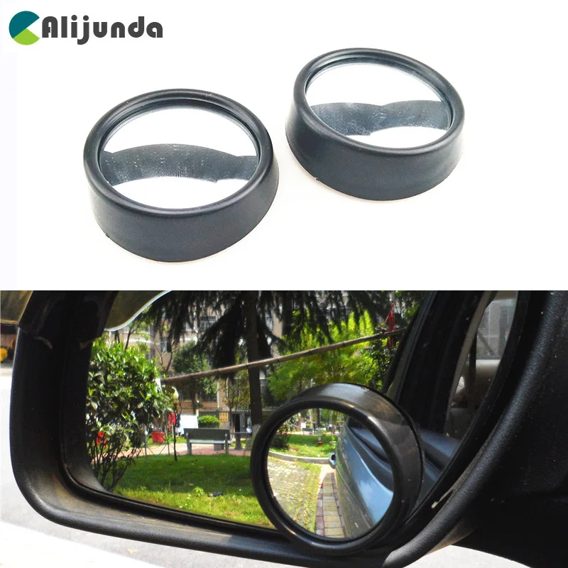1 Pair Side 360 Wide Angle Round Car Vehicle Blind Spot Dead Zone Rear View Mirrors